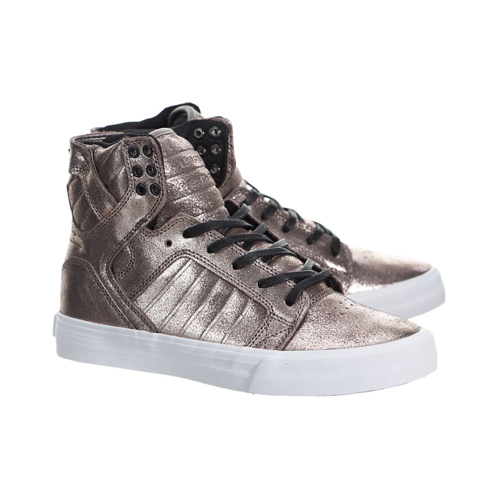 Baskets Montantes Supra SkyTop Or Rose Rose Gold Metallic/White Femme | PQN-17299790